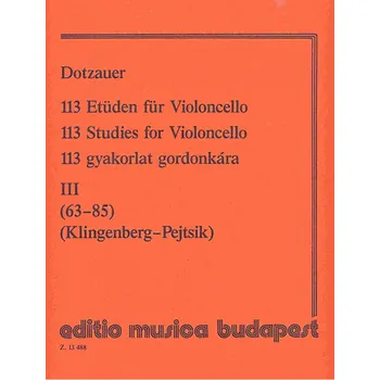 Dotzauer - 113 Studies for Violoncello, book 3 (studies 63-85)