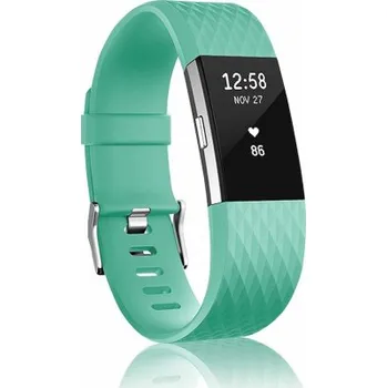 Řemínek na hodinky BSTRAP | BStrap Silicone Diamond (Small) reminek na Fitbit Charge 2, teal (SFI002C29)