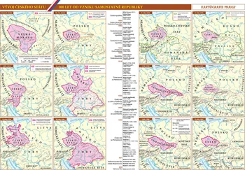 Vývoj českého státu/Česko: obecně zeměpisná mapa 1:1 150 000 - Kartografie Praha (2018)