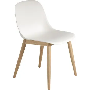 Jídelní židle Muuto Židle Fiber Side Chair Wood Base, natural white/oak