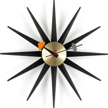 Hodiny Vitra Hodiny Sunburst Clock, black/brass