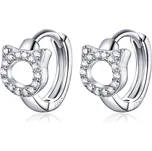 Elenys stříbrné náušnice Třpytivá kočka