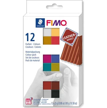 Modelovací hmota Staedtler Fimo Leather Effect sada 12 x 25 g