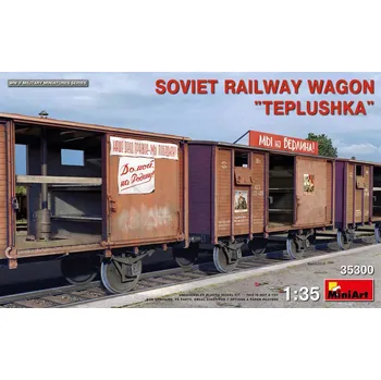 Plastikový model Miniart 1/35 'Teplushka' Soviet Railway Wagon