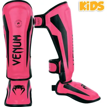 Chránič holeně pro bojový sport DĚTSKÉ chrániče holení Venum Elite Kids - Black/Pink Velikost: S