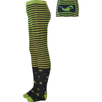 České bambusové punčocháče Trepon Soptik zelené pruhované vhodné i pro alergiky, atopiky velikost oblečení - děti: 80/86