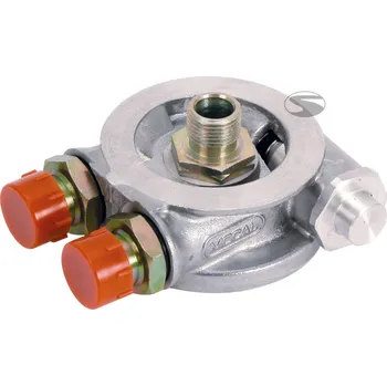 Mocal adaptér pod olejový filtr s integrovaným termostatem, závitem M18 a dvěma vývody 1/2" BSP