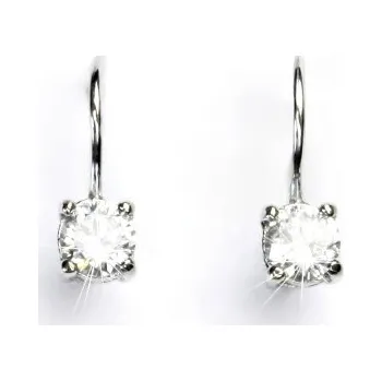 Náušnice Zlaté náušnice, přírodní křišťál 5 mm ,bílé zlato - NK 1251