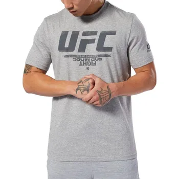 Pánské tričko Reebok Ufc Fg Logo Tee SS šedé