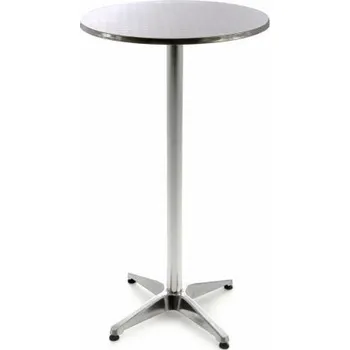 Barový stolek Garthen Barový stůl kulatý 110 cm stříbrný