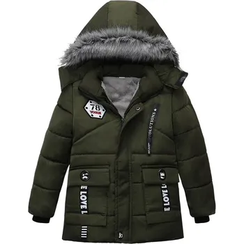 Dívčí bunda Klučičí zimní kabát s kapucou "78" Věk: 3T, Barva: Khaki