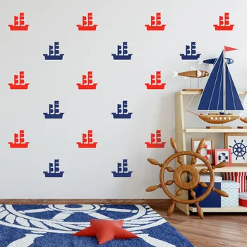 Samolepící dekorace DEKORACJAN Samolepky - Lodičky barevna varianta: červená