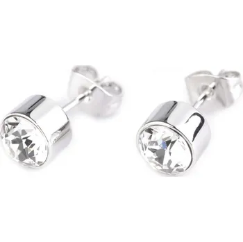 Náušnice Rhodiované náušnice s broušeným kamenem 2ks - fialová