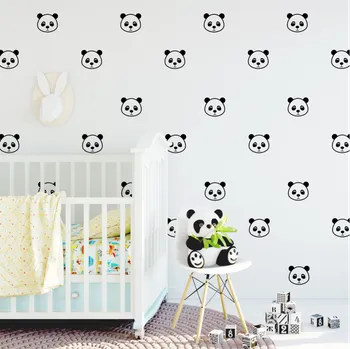 Dětská postel DEKORACJAN Samolepky - Medvídci panda barevna varianta: černá