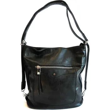 Černá kabelka na rameno a batoh ROMINA & CO D64