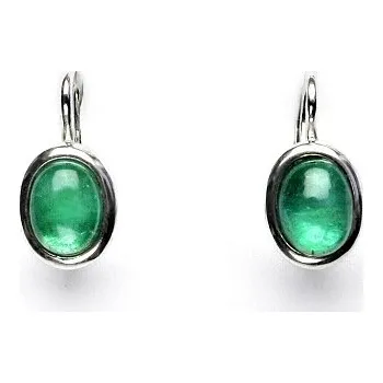 Náušnice Zlaté náušnice, přírodní smaragd, bílé i žluté zlato, NK 1355