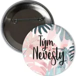 Odznáček s potiskem Odznáček tým nevěsty pink