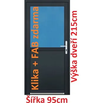 Vchodové dveře Vchodové plastové dveře Soft 1/2 sklo 95x215 cm - Akce!