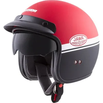 Helma na motorku Cassida Oxygen Jawa OHC červená matná/černá/bílá