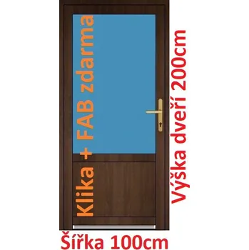 Vchodové dveře Vchodové plastové dveře Soft 2/3 sklo 100x200 cm - Akce!