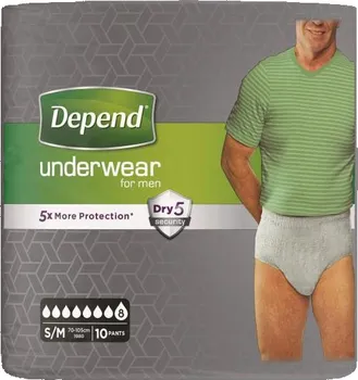 Inkontinenční kalhotky Kimberly Clark Depend Super pro muže S/M 10 ks