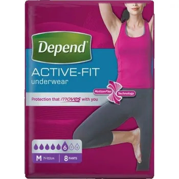 Depend Active Fit pro ženy L 8 ks Inkontinenční kalhotky Depend Active Fit pro ženy L 8 ks