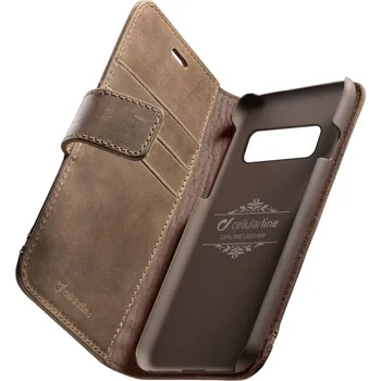 Pouzdro na mobilní telefon Recenze CellularLine Supreme pro Samsung Galaxy S10 Plus (G975) hnědé