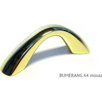 Nábytkové kování kovová úchytka BUMERANG 64,96 Varianta: BUMERANG 64 mosaz