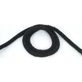 Lany Provaz, bavlněné lano stáčené 12 mm, černá, galanterie, metráž