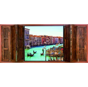 Fototapeta FTN H 2753 AG Design vliesová fototapeta na zeď panoramatická Window Venice, velikost 202 x 90 cm