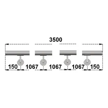 Madlo do koupelny Nerezové madlo na schodiště 3,5m, EB1-M350