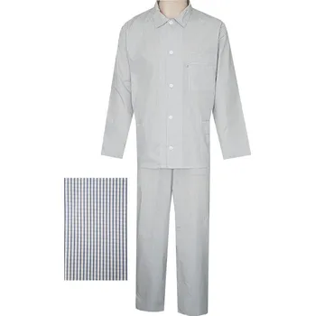 Pánské pyžamo Pánské Pyžamo Popelín FOLTÝN PI10 modrá kostička Velikost: S, Materiál: Košilovina-popelín