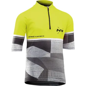 Northwave Origin Junior s krátkým rukávem Yellow Fluo/Grey, 132-138