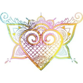 Odstranitelné tetování Metalické srdce - nalepovací tetování