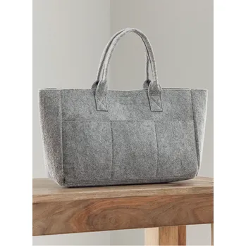 Plážová taška Jassz Plstěný Shopper s kapsami Šedý melír univerzal