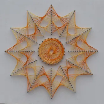 Mandala v oranžových odstínech - obraz (Dřevo + recyklace)