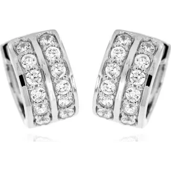 Šperk Zlatnictví U Kostela Stříbrné náušnice kroužky s třpytivými zirkony AE3844 319300083