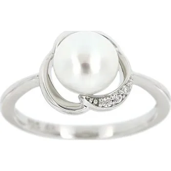 Prsten Zlatnictví U Kostela Stříbrný prsten s perlou a zirkony AR5705 56 1558-17615509