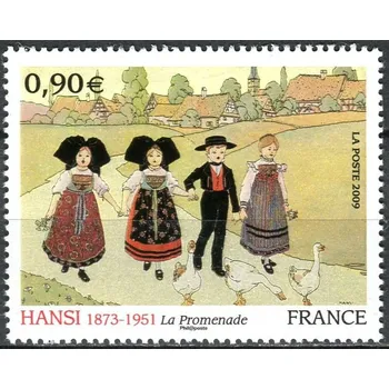 Poštovní známka Post France (2009) MiNr. 4763 ** - Francie - Umění - Procházka; Obraz: Hansi, tedy Jean-Jacques Waltz