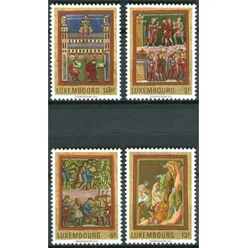 Poštovní známka (1971) MiNr. 820 - 823 - ** - Lucembursko - Kultura: Středověk v rukopisech Abbey Echternach