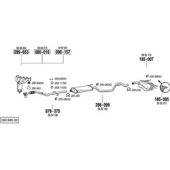 Tlumič výfuku zadní tlumič s chrom. k. Bosal 185-085