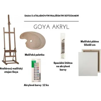 Malířský stojan Sada s malířským stojanem Goya akryl