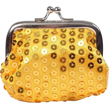 Dětská peněženka malá s flitry žlutá