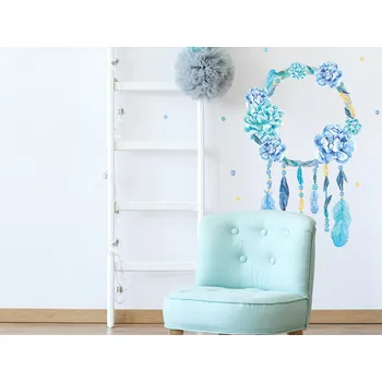 Samolepící dekorace Pastelowe Love Nálepka na zeď - lapač snů modrý Velikost: malá