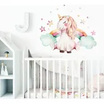 Yokodesign Nálepka na zeď - duhový jednorožec Velikost: velká - L