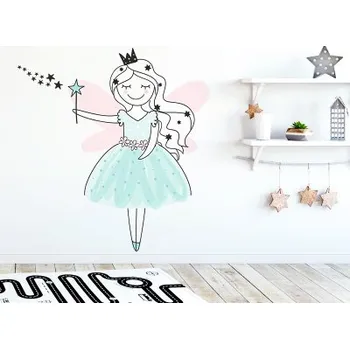 Samolepící dekorace Yokodesign Nálepka na zeď - barevné postavičky - víla Zuzka Velikost: velká - L