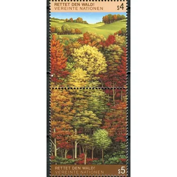 Poštovní známka (1988) MiNr. 81 - 82 ** - OSN Vídeň - 2-bl - Zachraňte les