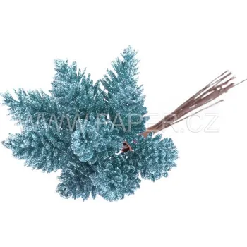 Vánoční dekorace Dekorace šišky tyrkysové/glitr