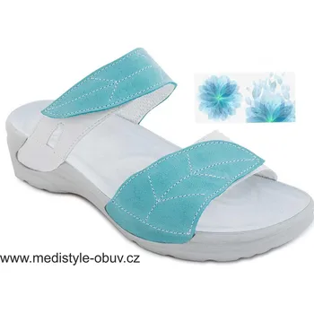 Dámská zdravotní obuv MEDISTYLE DANA LD-T17/1-1 modrozelený-bílý, --- - 38
