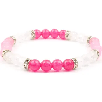 Náramek Moni - náramek křišťál jadeit růžový